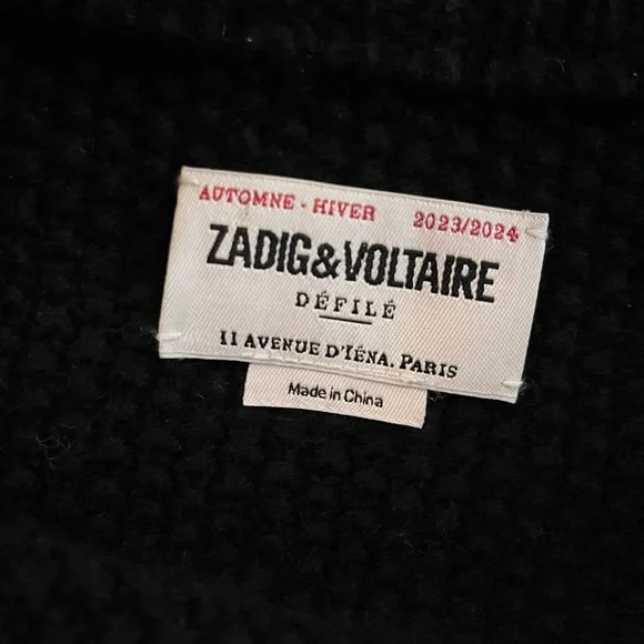 Zadig & Voltaire Christa 100% cashmere sequin sweater. Black - Picture 9 of 12